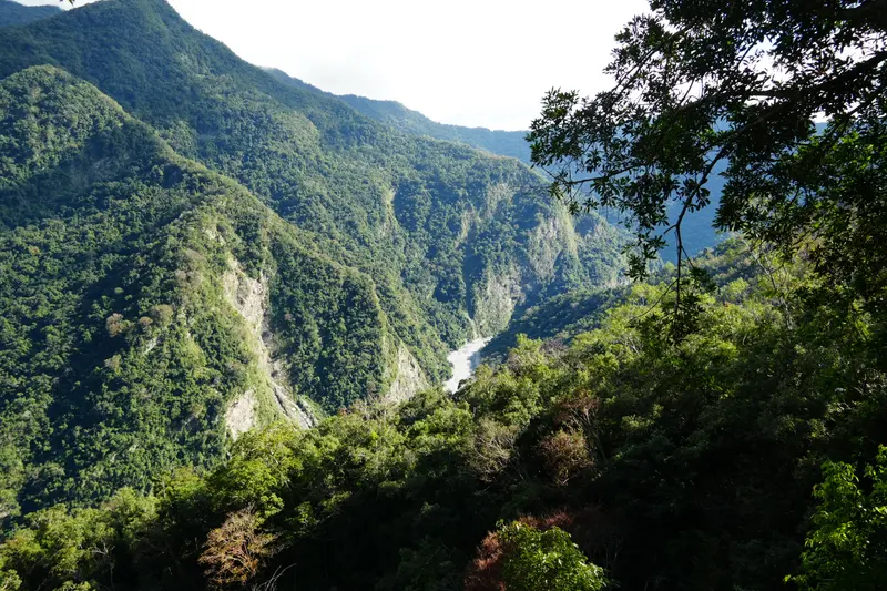 深谷與遠處的溪流